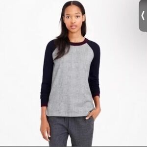 J crew mix media menswear sweater top. EUC. Unique merino wool